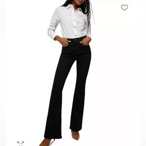 Veronica Beard Dark Black Flare Beverly High Rise Skinny Flare